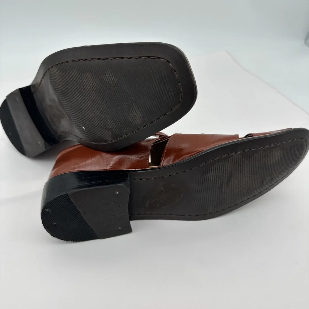 Vintage Giorgio Brutini Brown Fisherman Dress Sandals Men's 8.5 M NWOB